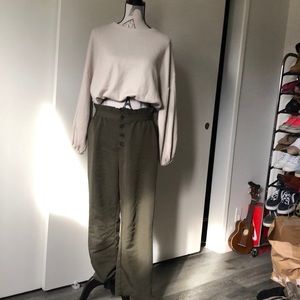 High waisted, green, slim pants Size M